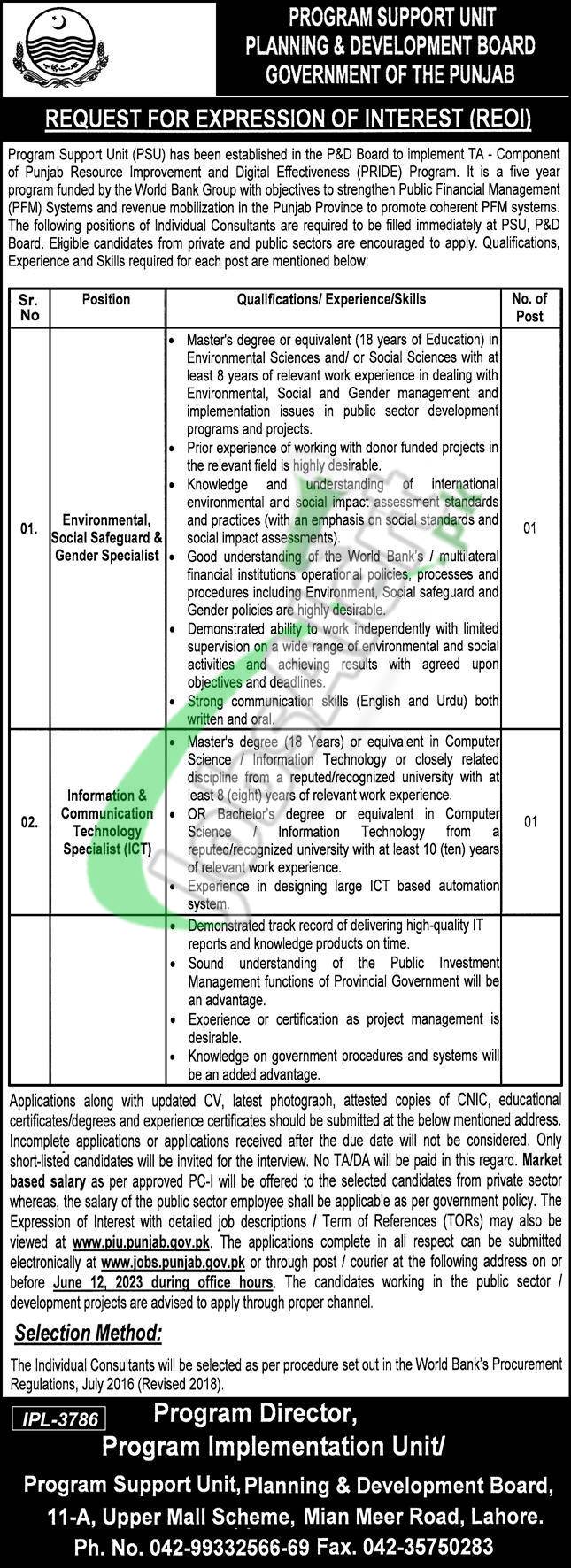 Planning & Development Department Punjab Jobs 2023