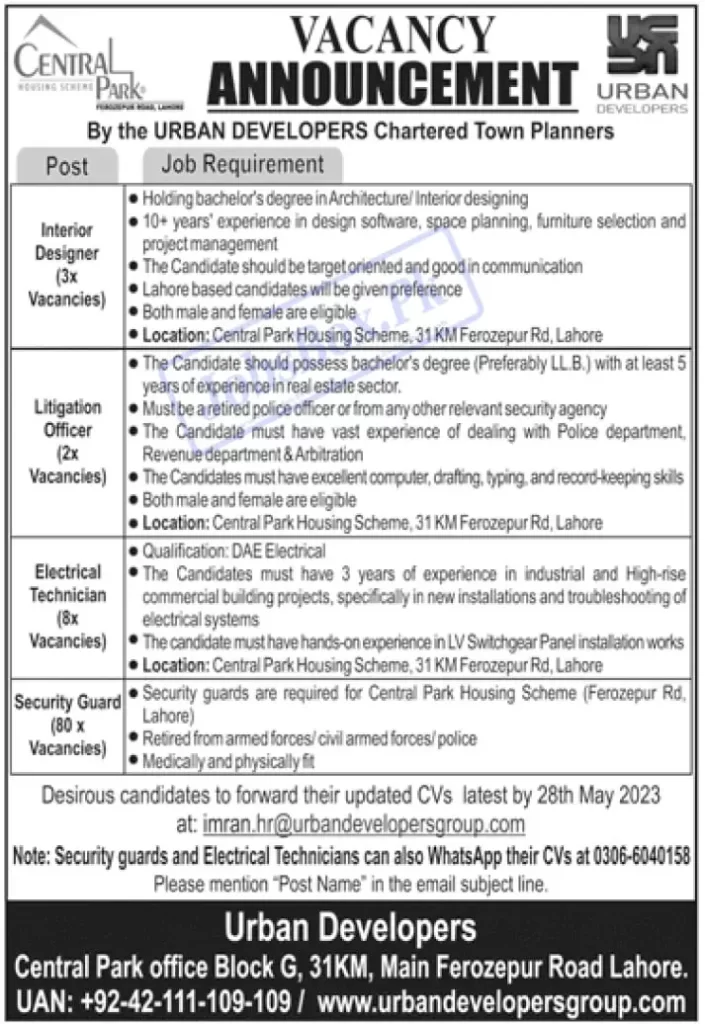 Urban Developers Jobs 2023