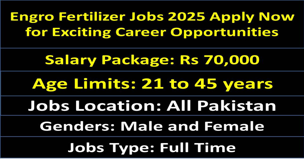 Engro Fertilizer Jobs 2025 Apply Now for Exciting Career Opportunities