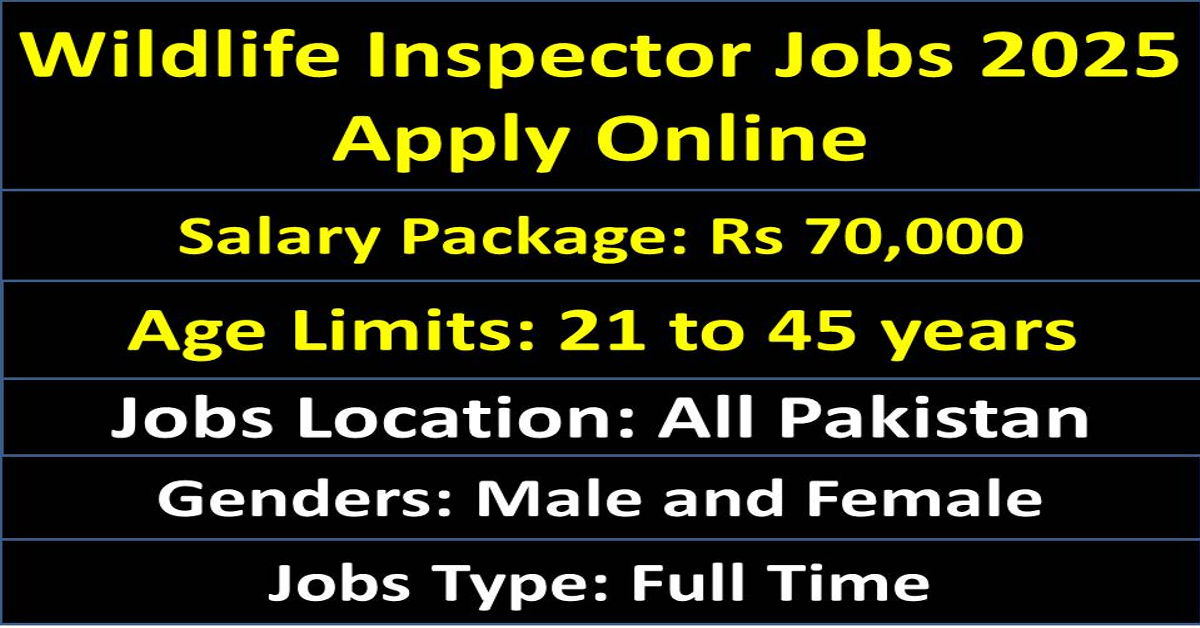 Wildlife Inspector Jobs 2025 Apply Online