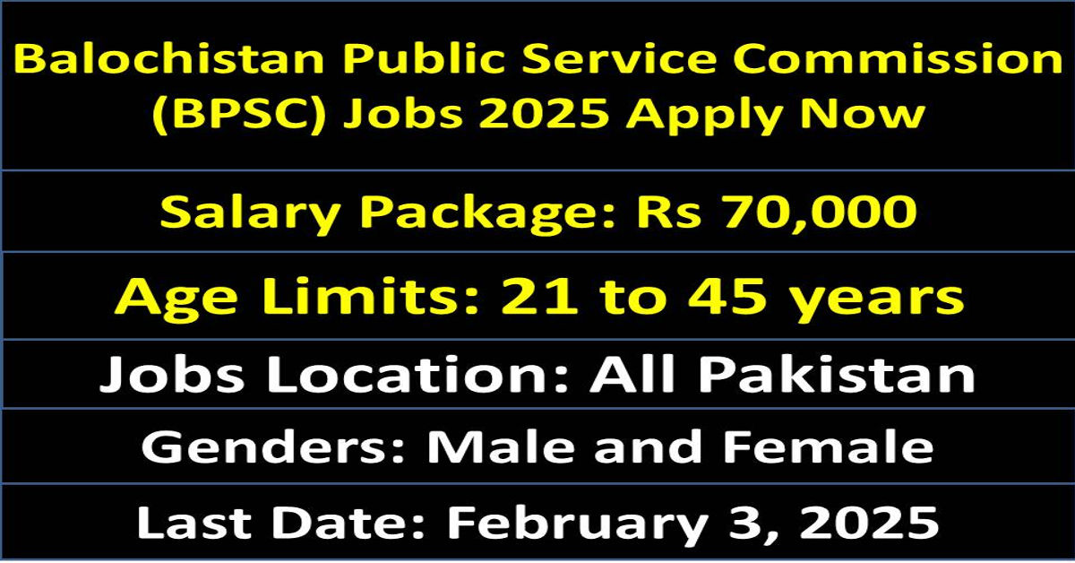 Balochistan Public Service Commission (BPSC) Jobs 2025 Apply Now