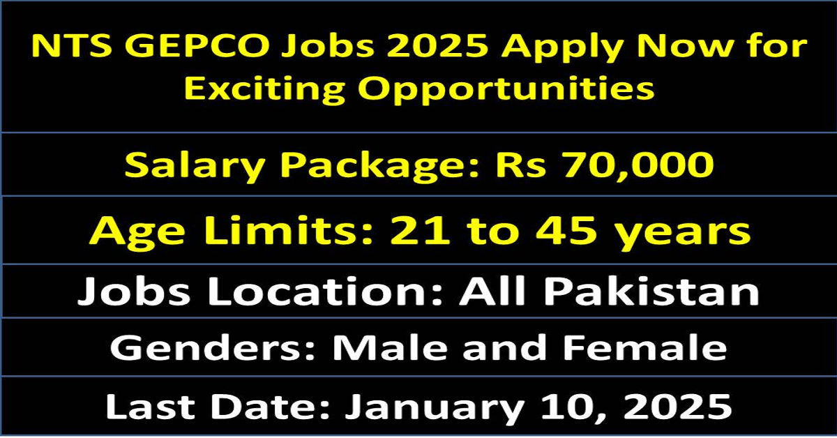 NTS GEPCO Jobs 2025 Apply Now for Exciting Opportunities