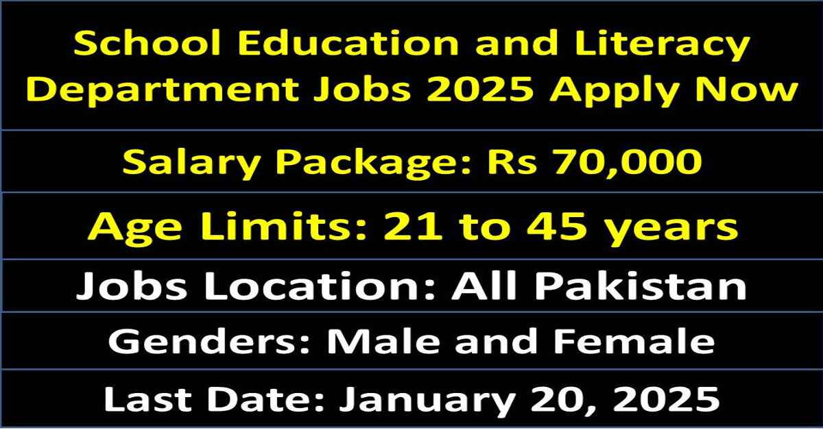 School Education and Literacy Department Jobs 2025 Apply Now