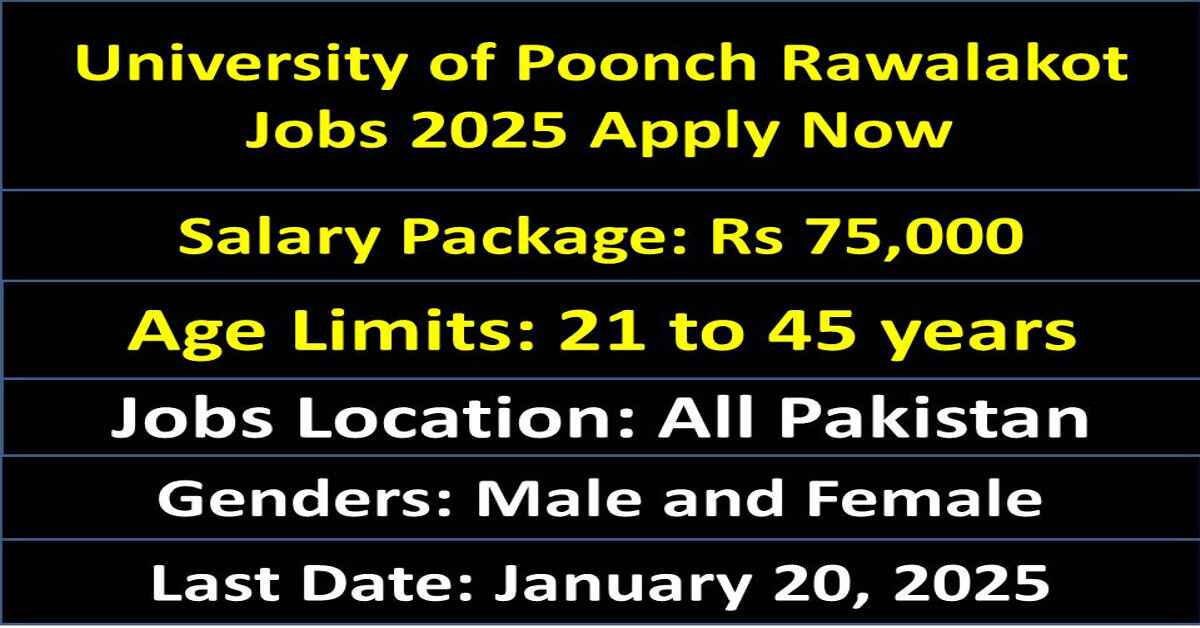 University of Poonch Rawalakot Jobs 2025 Apply Now